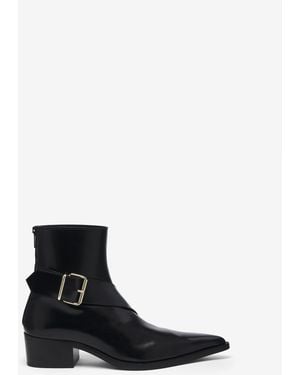 McQueen Heron Buckle Boot - White
