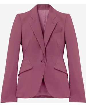 McQueen Wool Single-Breasted Jacket - Purple