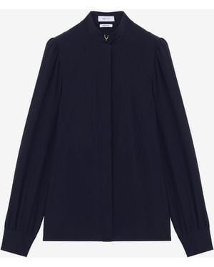 McQueen Wishbone Silk Shirt - Blue