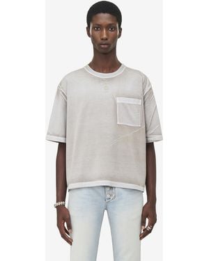 McQueen Overdyed Cropped T-Shirt - White