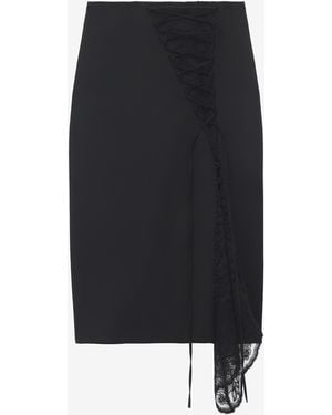 McQueen Jupe Crayon À Empiècement Lacé Façon Corset - Noir