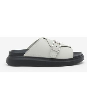 McQueen Hybrid Buckle Sandal - Grey