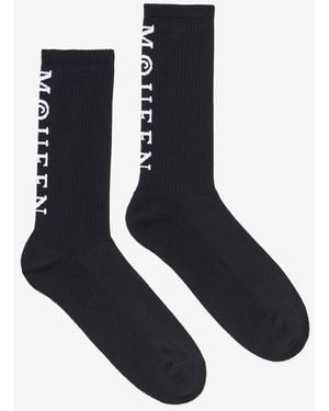 McQueen Black Mcqueen Logo Socks - Blue