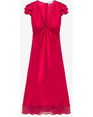 McQueen Gathered Sleeve Midi Dress
