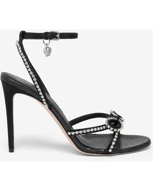 McQueen Crystal Bow Sandal - White