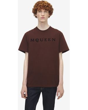 McQueen T-Shirt Mit Beflockten Mcqueen Logo - Braun