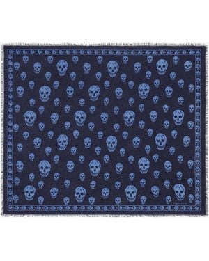 McQueen Sciarpa Skull Classica - Blu