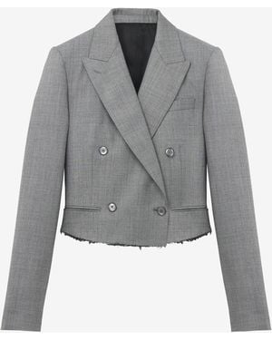 McQueen Cropped Double-Breasted Jacket - Gray