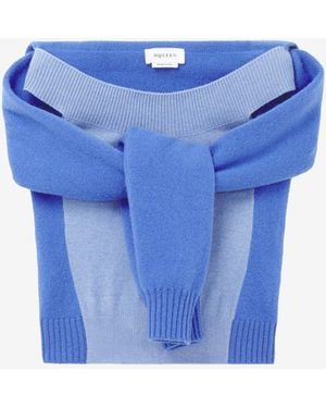 McQueen Stricktop Aus Wolle Und Kaschmir Mit Trompe-L'Œil-Effekt - Blau