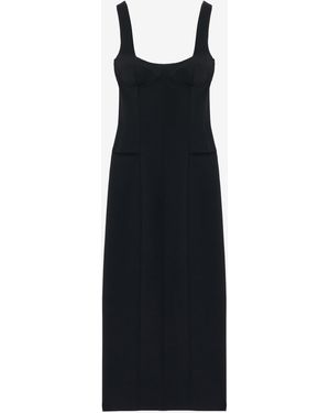 McQueen Corset Midi Dress - Black