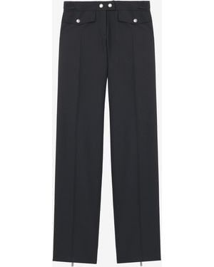 McQueen Straight Leg Pants With Zip - Blue