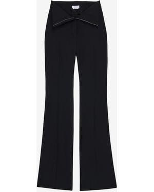 McQueen Fold Over Waist Pants - Blue
