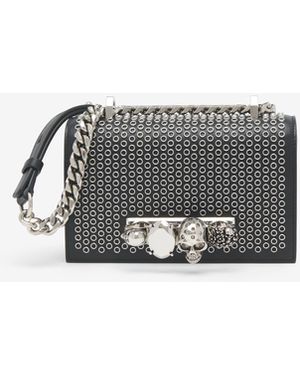 McQueen Mini Jeweled Satchel - Gray