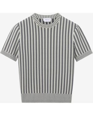 McQueen Striped Knit Top - Gray