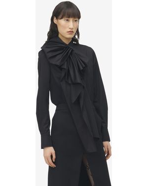 McQueen Hemd Aus Geraffter Baumwolle - Blau