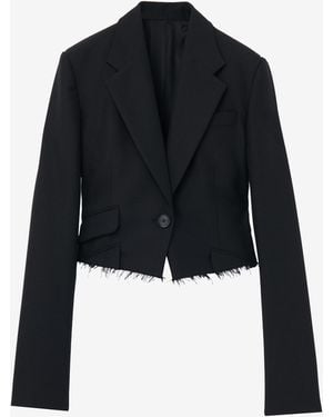 McQueen Cropped Single-Breasted Jacket - Black