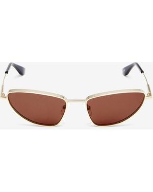 McQueen Occhiali Da Sole Cat-Eye Metal T-Bar - Rosa