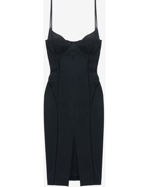 McQueen Smocked Corset Dress - White