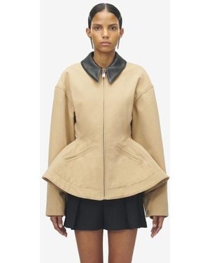 McQueen Stonewashed Canvas Peplum Jacket - Natural