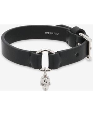 McQueen Bracelet À Anneau Skull - Blanc