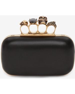 McQueen Clutch Knuckle Con Catena - Bianco