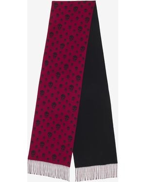 McQueen Doubleface-Schal Mit Skull - Lila