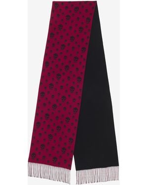 McQueen Doubleface-Schal Mit Skull - Lila