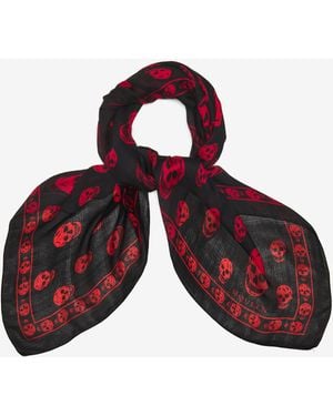 McQueen Klassisches Skull Foulard - Rot