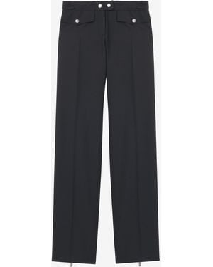 McQueen Straight Leg Pants With Zip - Blue
