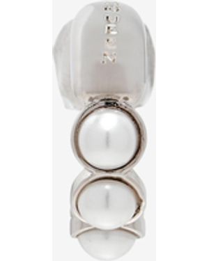 McQueen Skull- Und Perlen-Ohrring - Weiß