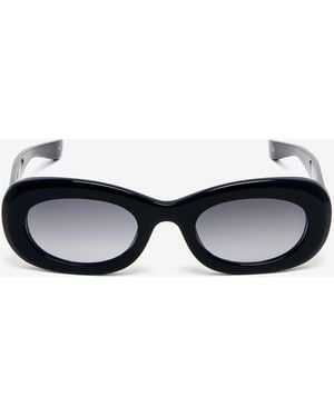 McQueen Mcqueen Logo Oval Sunglasses - Black