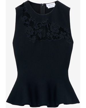 McQueen Heritage Lace Peplum Top - Blue