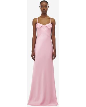 McQueen Abendkleid Aus Doppeltem Satin - Pink