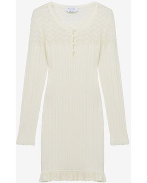 McQueen Pointelle Knit Mini Dress - White