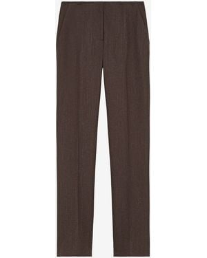 McQueen Wool Pinstripe Pants - Brown