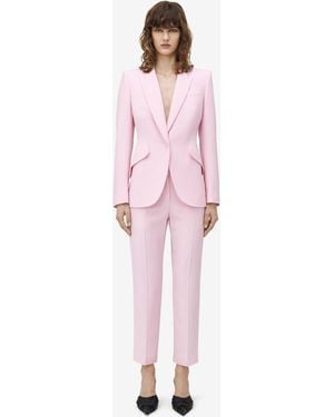 McQueen Leaf Crepe Cigarette Pants - Pink