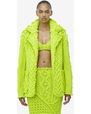 McQueen Oversized Cable Knit Cardigan - Green