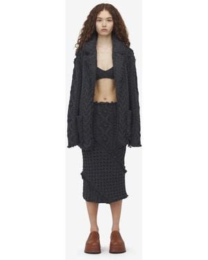 Alexander McQueen Cardigan oversize a trecce - Nero