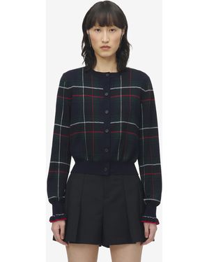 McQueen Strickjacke Aus Wolle Mit Tartanmuster - Blau
