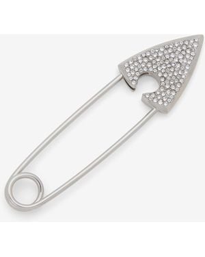 McQueen Jeweled Arrow Safety Pin Brooch - Natural