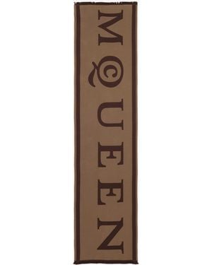McQueen Mcqueen Wool Jacquard Scarf - Natural