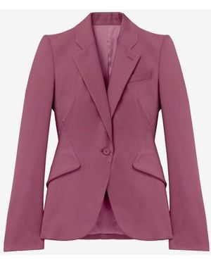 McQueen Wool Single-Breasted Jacket - Purple