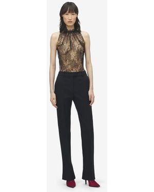 McQueen Wool Silk Tailored Trousers - White