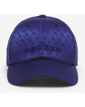 McQueen Skull Repeat Baseball Cap - Blau