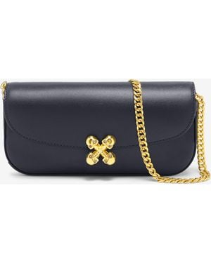 McQueen Petit Sac Skull Flower - Bleu
