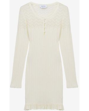 McQueen Pointelle Knit Mini Dress - White