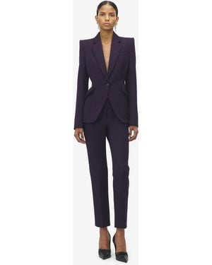 McQueen Grain De Poudre-Zigarettenhose - Blau