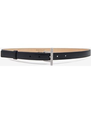 McQueen T-Bar Waist Belt - White