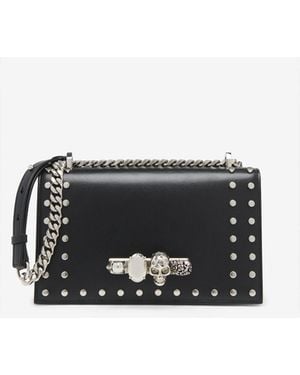 McQueen Jewelled Satchel Mit Nietenverzierung - Schwarz