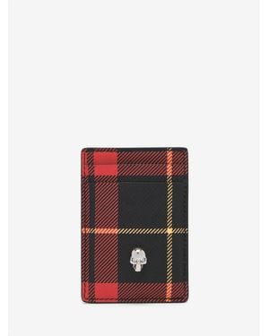 McQueen Tartan Magnetic Card Holder - Red